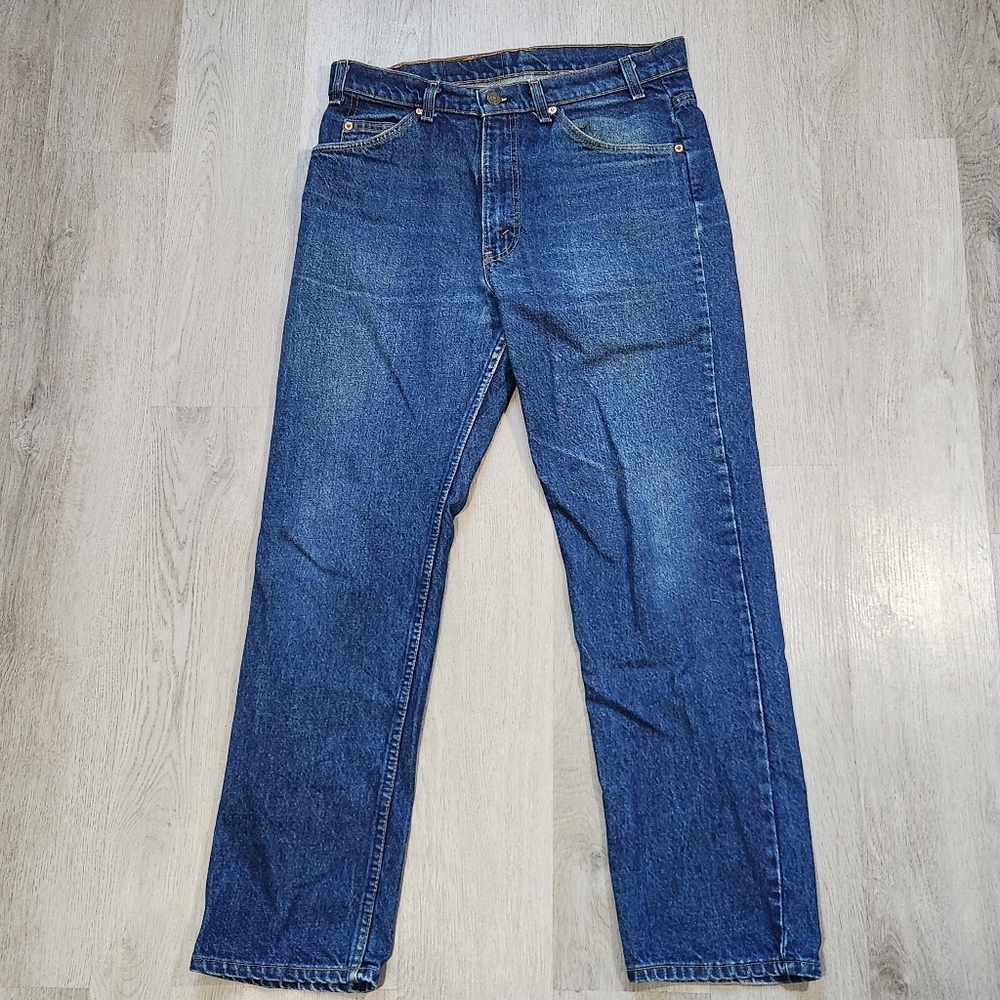 Levi 509 Men 34x30 Blue Denim Jeans Vintage Orange Tab Made In USA Straight Leg